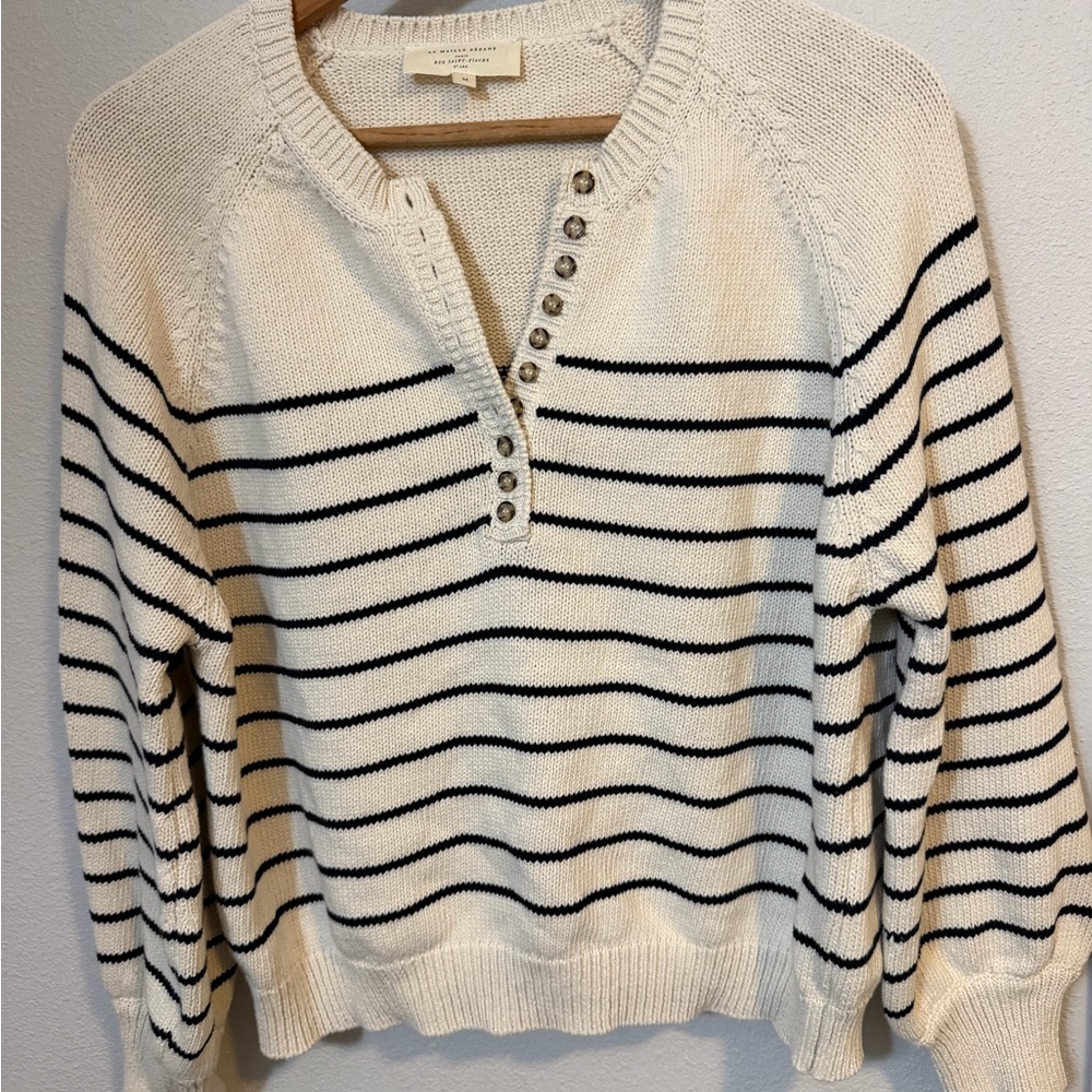 Sézane Léontine Jumper- Cream and Navy